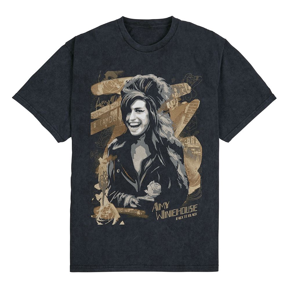 Back to Black Portrait Washed T Shirt Amy Winehouse