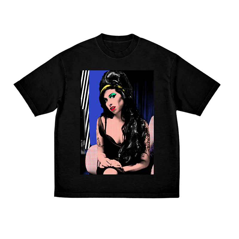 Amy Winehouse - Black Amy Dotted Portrait T-Shirt