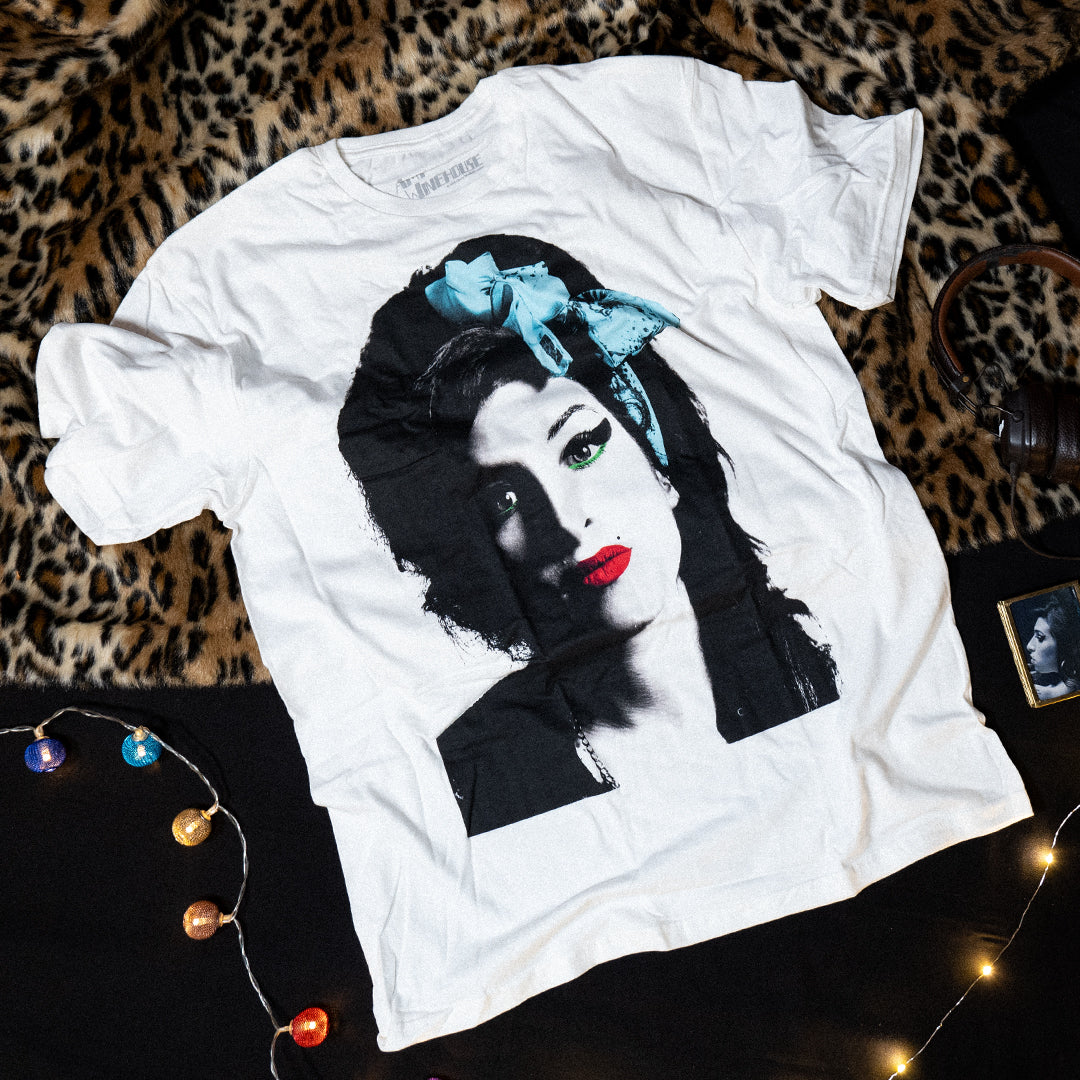 Amy Winehouse - White Amy Portrait T-Shirt