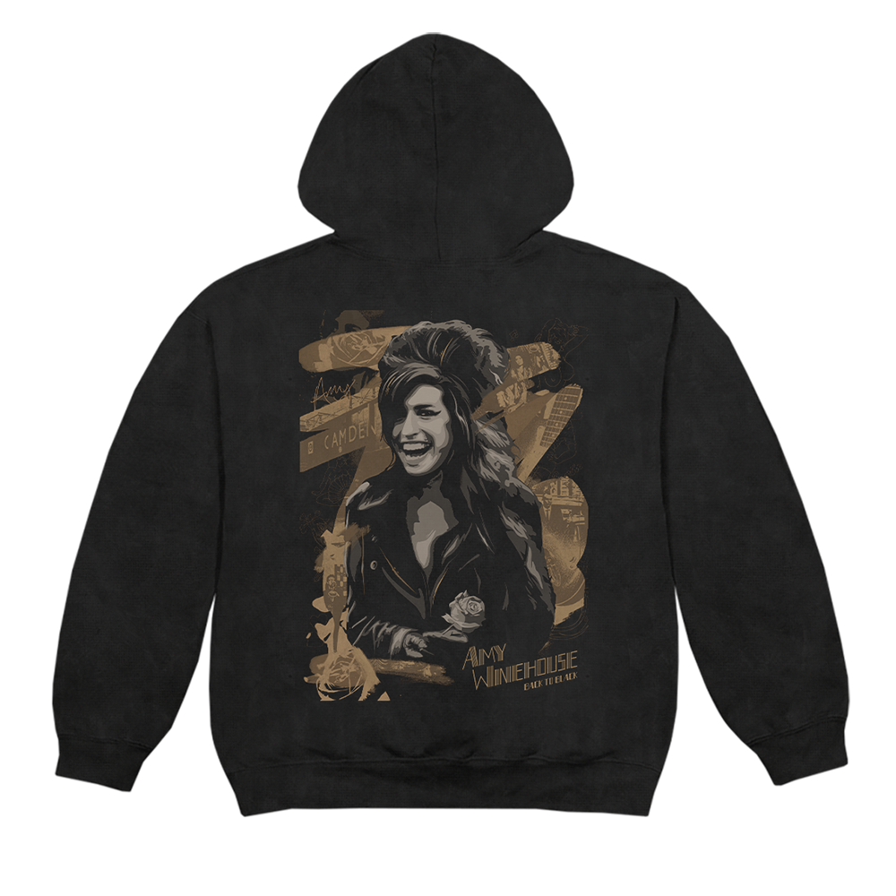 Amy Winehouse - Back to Black Portrait Washed Hoodie