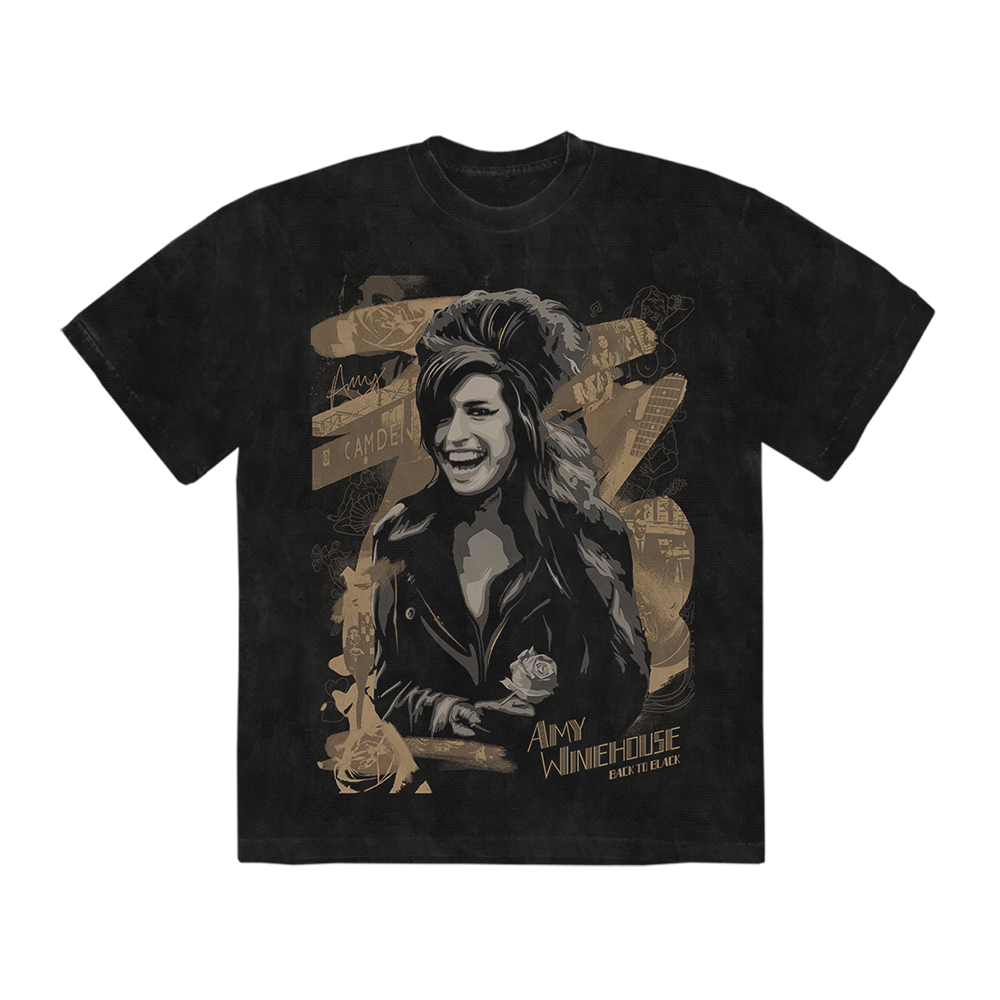 Amy Winehouse - Back to Black Portrait Washed T-Shirt
