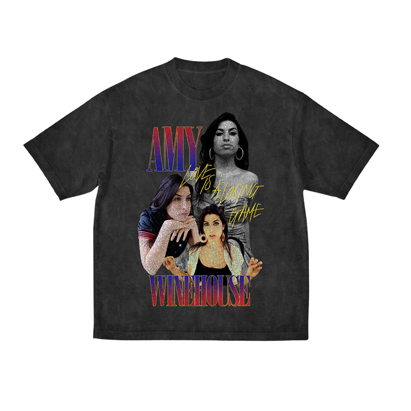 Amy Winehouse - Washed Grey Losing Game Homage T-Shirt